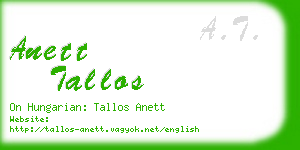 anett tallos business card